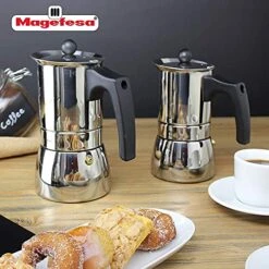 Genova - Stovetop Espresso Coffee Maker, 6 Cups Size, Made Of 18/10 Stainless Steel, Make Your Own Home Italian Coffee With This Moka Pot, Safe And Easy To Use, Cafetera, Café -KitchenAid Shop 51nUnsSCEOS