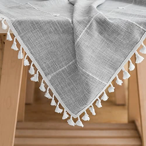 Rustic Tablecloth Cotton Linen Splashproof Tablecloths Burlap Table Cloths For Kitchen Dining Buffet Cloth Table Cloth For Rectangle Tables Grey Rectangle Table,55''x70'',4-6 Seats 7 Rustic Tablecloth Cotton Linen Splashproof Tablecloths Burlap Table Cloths For Kitchen Dining Buffet Cloth Table Cloth For Rectangle Tables Grey Rectangle Table,55''x70'',4-6 Seats - Image 5