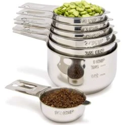 Ainless Steel Measuring Cups - Measuring Cup Set For Cooking & Baking, Set Of 7.