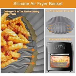 EDEGG Air Fryer Liners Silicone 2-Pack, Reusable Round Air Fryer Silicone Pot, Heat Resistant And Easy Cleaning For 3 To 5 QT & 5 QT Ninja Air Fryer Accessories (7.5 Inch Red & 8.5 Inch Gray) -KitchenAid Shop 51nfNbZm2TL
