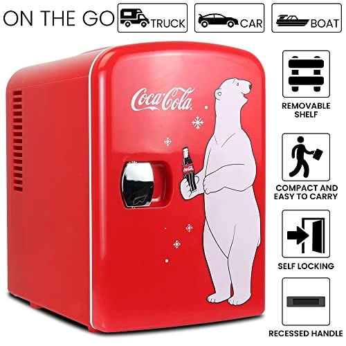 Coca-Cola Cola KWC4 KWC4B Polar Bear 4 Litres Mini Fridge, 4 Liters, Red/White 6 Coca-Cola Cola KWC4 KWC4B Polar Bear 4 Litres Mini Fridge, 4 Liters, Red/White - Image 4