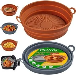 IRISVO 2 Pack Foldable Air Fryer Silicone Pot, 8.5 Inch Air Fryer Silicone Liners Reusable Air Fryer Basket, Non-Stick Food Safe Air Fryer Oven Accessories Fit For 5QT Or Bigger Air Fryer -KitchenAid Shop 51nhLNjyzeL. AC