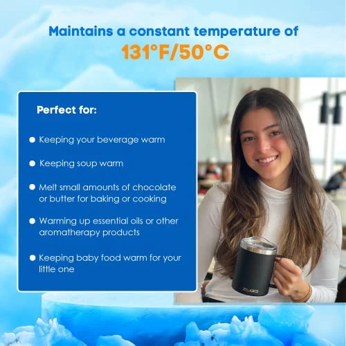 Coffee Mug Warmer With Self-Warming Insulated Drink Cup, Home And Office Desk Accessory With Qi Heater, Double Wall Stainless Steel, Premium 2 Pc. Gift Set 4 Coffee Mug Warmer With Self-Warming Insulated Drink Cup, Home And Office Desk Accessory With Qi Heater, Double Wall Stainless Steel, Premium 2 Pc. Gift Set - Image 2