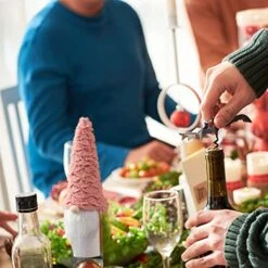 4 Pack Christmas Wine Bottle Covers Handmade And Soft Plush Wine Bottle Toppers For Christmas Decorations Holiday Party Gifts -KitchenAid Shop 51nnbNet9LL