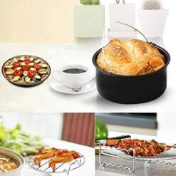 Air Fryer Accessories Set Of 7 With 8 Inch Egg Bites Mold, Pizza Pan, Cake Barrel, Skewer Rack, Silicone Mat For 3.5Qt-5.8Qt Phillips Nuwave Gowise Gourmia Ninja Dash Air Fryer -KitchenAid Shop 51npWc4t5oL