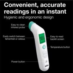 Braun TempleSwipe Thermometer - Digital Thermometer With Color Coded Temperature Guidance - Thermometer For Adults, Babies, Toddlers And Kids -KitchenAid Shop 51nqVVl5R1L