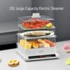 3 Tier Food Steamer, 20L Multi-Cooker, 60 Minutes Fast Simultaneous Cooking, 7 Preset Cooking Mode, Stackable Baskets For Vegetables Or Meats, Use For Variety Of Foods, 800W