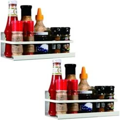 YCOCO Spice Rack For Refrigerator,Single Tier Refrigerator Spice Storage Shelf,Easy To Install The Side Of Refrigerator Can Hold Spices,Salt,Pepper,Space Saving Black Pack Of 2 -KitchenAid Shop 51nvItRwOQL. AC