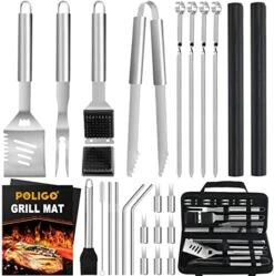26PCS Camping Grill Utensils Set For Outdoor Grill Set Stainless Steel Grill Accessories In Case - Premium BBQ Tools Grilling Tools Set Ideal Birthday Father's Day Grilling Gifts For Men Dad -KitchenAid Shop 51nvjwDrhL. AC