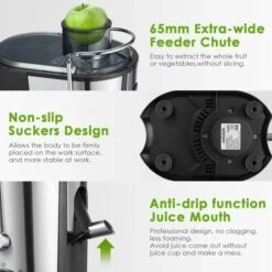 Juicer Easy To Clean 3" Juice Extractor BPA Free Compact Fruits & Vegetables Juicer, Dual Speed Centrifugal Juicer With Non-Drip Function, Stainless Steel Juicers -KitchenAid Shop 51nyup5NrEL