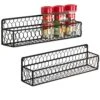 MyGift Wall Spice Racks, 12-Inch Black Chicken Wire Hanging Kitchen Seasoning Condiment Organizer Shelf, Set Of 2 -KitchenAid Shop 51o1e7tBycL