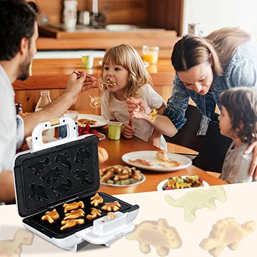 Mini Waffle Maker Dinosaur Waffle Iron For Kids 7 Unique Dino Waffle In Minutes, Electric Nonstick Waffle Pancakes Maker With Removable Plates Breakfast Maker Machine, Fun Gift For Kids Family 7 Mini Waffle Maker Dinosaur Waffle Iron For Kids 7 Unique Dino Waffle In Minutes, Electric Nonstick Waffle Pancakes Maker With Removable Plates Breakfast Maker Machine, Fun Gift For Kids Family - Image 5