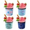 4 Pack Ice Cream Pint Size Ice Cream Sleeves Neoprene Cover With Spoon Holder Cover (Plant+Fish Scales)