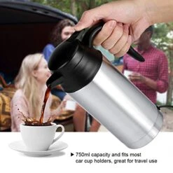 Portable Electric Kettle,750ML Automotive Stainless Steel Electric Kettle,DC 12V Cigarette Lighter Heating Water Cup,Suitable For Most Car Cup Holders,Can Be Used For Hot Water,Coffee,Tea -KitchenAid Shop 51oB4bJcM4L