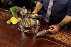 By Fortessa Professional Metal Barware/Bar Tools By Charles Joly, 12" X 5.25" Stainless Steel Ice Bucket With Handle And Drain Tray, Silver -KitchenAid Shop 51oGT8SqSwL