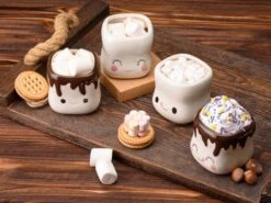 Cute Marshmallow Shaped Mugs Ceramic Hot Chocolate Cup Hot Chocolate Mugs Milk Cocoa Christmas Funny Coffee Mug Mothers Day Gift 6oz -KitchenAid Shop 51oH93xGRQL