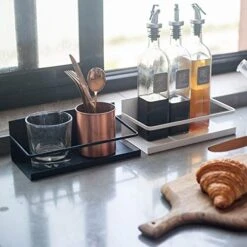 Bekith 2 Pack Magnetic Spice Rack With 4 Removable Hooks, Fridge Organizer Shelf, Single Tier Refrigerator Storage Shelf For Holding Spices, Jars, Bottle, Beverage, Black -KitchenAid Shop 51oIa4UPLlL