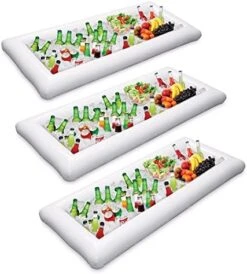 3 Packs Inflatable Pool Table Serving Bar - Large Buffet Tray Server With Drain Plug - Keep Your Salads & Beverages Ice Cold - For Parties Indoor & Outdoor Use Bar Party Accessories -KitchenAid Shop 51oLC1TiKUL. AC