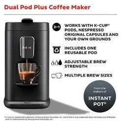 D, 2-in-1 Espresso, K-Cup Pod And Ground Coffee Maker, From The Makers Of Instant Pot With Removable 68oz Water Reservoir, Bold Setting, Brew 8, 10, And 12oz K-cup And 2, 4, And 6oz Espresso