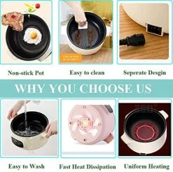 304 Stainless Steel Multi-Function Electric Cooker Double Temperature Control Protection Non-Stick Adjustable Fast And Slow Speed Cooking Suitable For All Kinds Of Food (Layer Steamer, 3.2L) 14 304 Stainless Steel Multi-Function Electric Cooker Double Temperature Control Protection Non-Stick Adjustable Fast And Slow Speed Cooking Suitable For All Kinds Of Food (Layer Steamer, 3.2L) -KitchenAid Shop 51oXw9J50AL