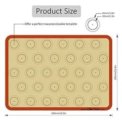 Macaron Silicone Baking Mat - Set Of 2 Non Stick Silicon Macaroon Baking Sheet Cookie Liner(BPA Free/Reusable/Half Sheet),Perfect Cooking Kit For Macarons,Pastry,Cake And Bread Making (Red) -KitchenAid Shop 51ob445TRvL
