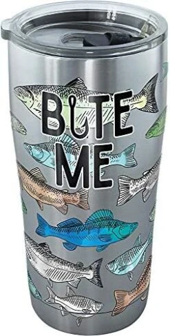 Tervis Bite Me Bait Stainless Steel Tumbler With Clear And Black Hammer Lid 30oz, Silver -KitchenAid Shop 51oh0DiHrKL. AC