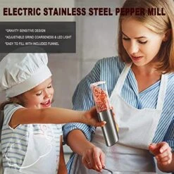 Electric Pepper Grinder USB Rechargeable, Automatic Pepper And Salt Mill Grinder With LED Light, Quick Charging Grinder, Adjustable Coarseness, One Hand Operation 13 Electric Pepper Grinder USB Rechargeable, Automatic Pepper And Salt Mill Grinder With LED Light, Quick Charging Grinder, Adjustable Coarseness, One Hand Operation -KitchenAid Shop 51op1LC7VgL