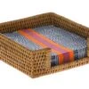 OUBOO La Jolla Rattan Napkin Holder, 7.5 Inches X 7.5 Inches X 2.5 Inches, Honey Brown