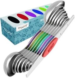 Magnetic Measuring Spoons Set, Stainless Steel Dual Sided Spoons Set Of 8, Stackable Teaspoon Tablespoon (Color, Rectangle) 14 Magnetic Measuring Spoons Set, Stainless Steel Dual Sided Spoons Set Of 8, Stackable Teaspoon Tablespoon (Color, Rectangle) -KitchenAid Shop 51p1tR9B8HL. AC