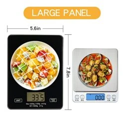 Kitchen Scale Digital Food Scale 10kg/22lb-USB Charging With Waterproof Tempered Glass Platform,for Weight Loss Cooking And Coffee With LCD Display High Accuracy (Black) 13 Kitchen Scale Digital Food Scale 10kg/22lb-USB Charging With Waterproof Tempered Glass Platform,for Weight Loss Cooking And Coffee With LCD Display High Accuracy (Black) -KitchenAid Shop 51p2U8WsoXL