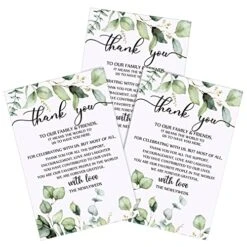 Wedding Thank You Cards Thank You Place Setting Wedding Greenery Cards Eucalyptus Thank You Place Cards 4 X 6 Inches For Wedding Reception Rehearsal Dinner Party Bridal Shower(50 Pieces)