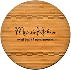 Mimi Gift - Bamboo Butcher Block Inlay Cutting Board Engraved - Mimi’s Kitchen Sweet Treats & Sweet Memories - Design Present Birthday Mother’s Day Christmas Best Grandma Ever GK Grand (11.75 Round) -KitchenAid Shop 51pIb9HQBeL. AC