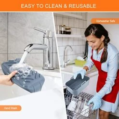 Number-one Air Fryer Silicone Pot For Ninja Foodi Dual DZ201, 2PCS Reusable Air Fryer Silicone Liners With Handles Heat Resistant Air Fryer Basket For Ninja 8 QT Food Safe Air Fryer Accessories, Grey 12 Number-one Air Fryer Silicone Pot For Ninja Foodi Dual DZ201, 2PCS Reusable Air Fryer Silicone Liners With Handles Heat Resistant Air Fryer Basket For Ninja 8 QT Food Safe Air Fryer Accessories, Grey -KitchenAid Shop 51pNDlAfsbL