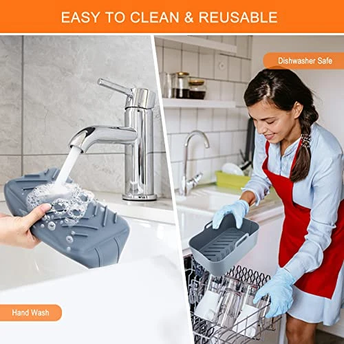 Number-one Air Fryer Silicone Pot For Ninja Foodi Dual DZ201, 2PCS Reusable Air Fryer Silicone Liners With Handles Heat Resistant Air Fryer Basket For Ninja 8 QT Food Safe Air Fryer Accessories, Grey 7 Number-one Air Fryer Silicone Pot For Ninja Foodi Dual DZ201, 2PCS Reusable Air Fryer Silicone Liners With Handles Heat Resistant Air Fryer Basket For Ninja 8 QT Food Safe Air Fryer Accessories, Grey - Image 5