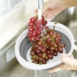 Collapsible Colander Set Of 3-1pc 6 Quart Over The Sink Silicone Strainer - 1pc 4 Quart And 1pc 2 Quart Folding Strainers - Dishwasher Safe(grey&white) -KitchenAid Shop 51pf1xKIBaL