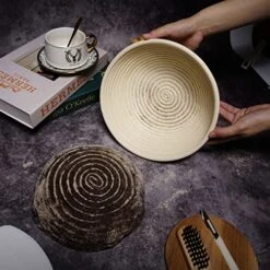 Anneton Bread Proofing Basket Set, For Sourdough Bread Baking, Brotform Dough Rising Bowl, 9inch Round Rattan Basket With Baking Tools Kit, Cloth Liner, Scoring Lame, Scraper, Brush, Gifts For Bakers 12 Anneton Bread Proofing Basket Set, For Sourdough Bread Baking, Brotform Dough Rising Bowl, 9inch Round Rattan Basket With Baking Tools Kit, Cloth Liner, Scoring Lame, Scraper, Brush, Gifts For Bakers -KitchenAid Shop 51phPkkLNmL