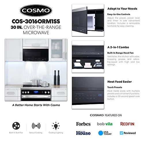 COS-3016ORM1SS 30 In Over The Range Microwave Oven With 1.6 Cu. Ft. Capacity 4 COS-3016ORM1SS 30 In Over The Range Microwave Oven With 1.6 Cu. Ft. Capacity - Image 2