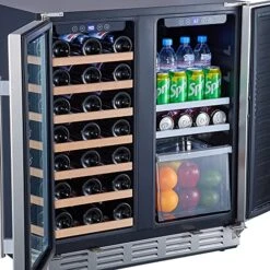 Beer Fridge, Wine And Beverage Refrigerator, 30 Inch Under Counter Wine Fridge, Built In Dual Zone W/ 33 Bottles And 104 Cans Capacity -KitchenAid Shop 51piObD8P5L