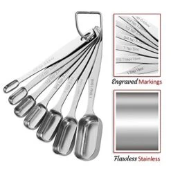 Qillyoper Chefrock Measuring Spoons Set Of 7 Premium 18/8 Stainless Steel For Dry And Liquid, Fits In Spice Jars 8 Qillyoper Chefrock Measuring Spoons Set Of 7 Premium 18/8 Stainless Steel For Dry And Liquid, Fits In Spice Jars -KitchenAid Shop 51pioq4TYBL