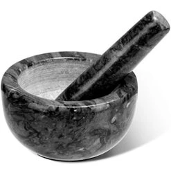 Mortar And Pestle Set Natural Marble Grinder Spice Herb Grinder Pill Crusher Large Size 5.5in -KitchenAid Shop 51pj1pGRwhL