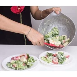 Food Strainers,Kitchen Colander,2-in-1 Stackable Large Bowl Set With Long Handle For Draining,Soaking,Straining Pasta,Noodles,Fruits And Vegetable,Cooked Food Or Mixing-4.5 Quart -KitchenAid Shop 51pjr5eH7nL