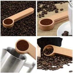 5 Pcs Wooden Coffee Scoop And Bag Clip Measure Spoon 2-In-1 Bags Measuring Spoon For Beans,Espresso Coffee,Tea -KitchenAid Shop 51pnieOJGGL
