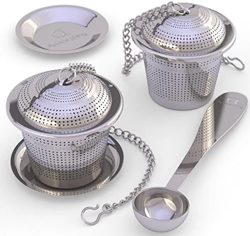 Oose Leaf Tea Infuser (Set Of 2) With Tea Scoop And Drip Dray By Apace - Ultra Fine Stainless Steel Strainer & Steeper For A Superior Brewing Experience 9 Oose Leaf Tea Infuser (Set Of 2) With Tea Scoop And Drip Dray By Apace - Ultra Fine Stainless Steel Strainer & Steeper For A Superior Brewing Experience - Image 7