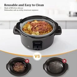 Silicone Crock Pot Liner For 6 Quart Reusable Slow Cooker Liners (Black And Gray) 2Pcs -KitchenAid Shop 51qHbGdWbdL