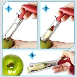 Apple Cutter Slicer & Corer Kit, 12-Blade Apple Slicer Cutter, Apple Corer Apple Core Remover For Kitchen, Include 3 Premium Stainless Steel Fruit Forks -KitchenAid Shop 51qLbxcEHTL