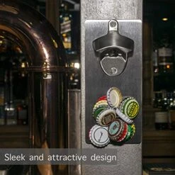 Beer Bottle Opener Wall Mounted With Magnetic Cap Catcher Wall Mount Bottle Opener Magnet | Beer Gifts For Men | Father's Day | Man Cave Decor Accessories | Dad Birthday Gift -KitchenAid Shop 51qMevrvQAL