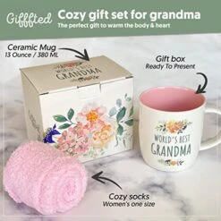 Andma Gifts From Grandkids - Best Grandma Ever Coffee Mug And Socks, Great Gift From Grandson Granddaughter, Grandchildren, Greatest Grandparents Birthday, Christmas, Mothers Day -KitchenAid Shop 51qZNef22cL