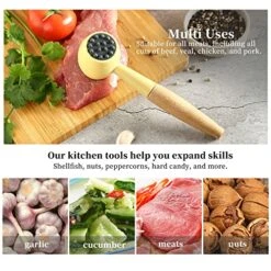 Plastic Meat Tenderizer Hammer With Comfortable-Grip Wooden Handle, Dual-side Meat Pounder For Kitchen, Meat Mallet For Tenderizing Steak Beef Poultry, Perfect For Home Cooks And Professional Chefs -KitchenAid Shop 51qaHll11YL