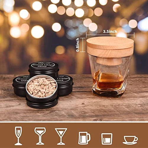 Cocktail Smoker Kit With Torch With 4 Flavors Wood Chips, Old Fashioned Smoker Kit For Infused Cocktail, Cheese, Salad And Meats, Gifts For Men, Dad And Boyfriend (No Butane) 4 Cocktail Smoker Kit With Torch With 4 Flavors Wood Chips, Old Fashioned Smoker Kit For Infused Cocktail, Cheese, Salad And Meats, Gifts For Men, Dad And Boyfriend (No Butane) - Image 2