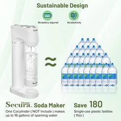 Parkling Water Machine, Cordless Soda Maker With Pressure Gauge, Quick & Customize Carbonation For Any Drink, With BPA Free PET Bottle, Compatible 60L CO2 Exchange Cylinder (NOT Included) -KitchenAid Shop 51qbM22dGrL